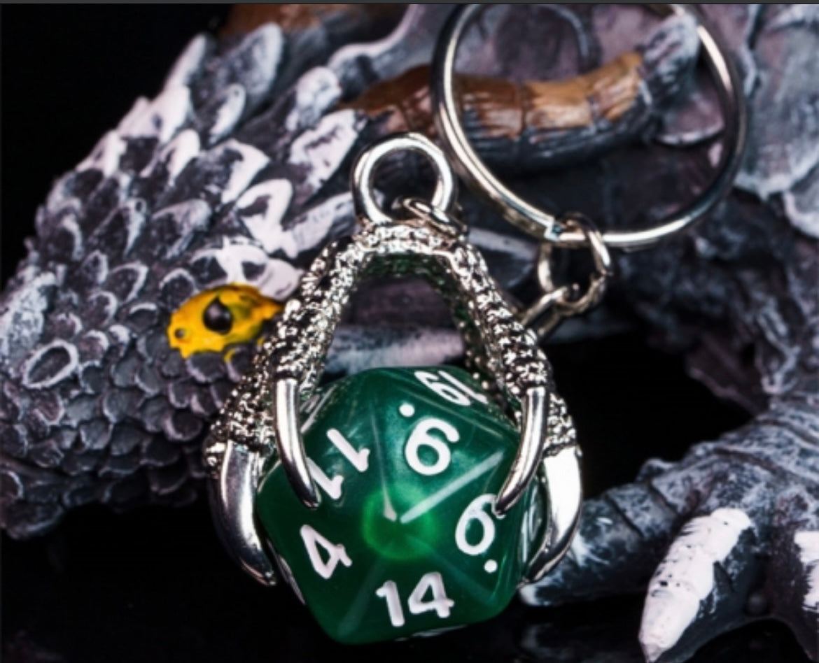 D20 Dragon Claw Key Ring