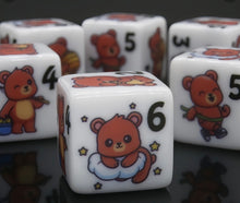 Set of 6 Cute Teddy Bear D6s