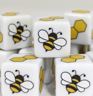 Set of 6 Cute Bee/Honeycomb D6s