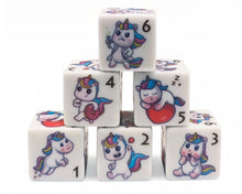 Set of 6 Cute Unicorn D6s