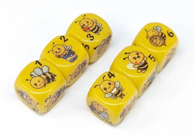 Set of 6 Cute Bee D6s